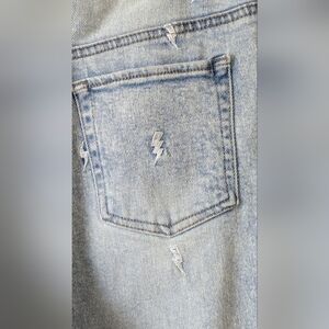 TINSELTOWN Trendy Embroidered Jeans, Lightning, Distressed, Size 9